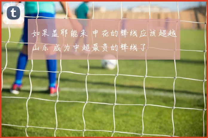 如果盖耶能来 申花的锋线应该超越山东 成为中超最贵的锋线了